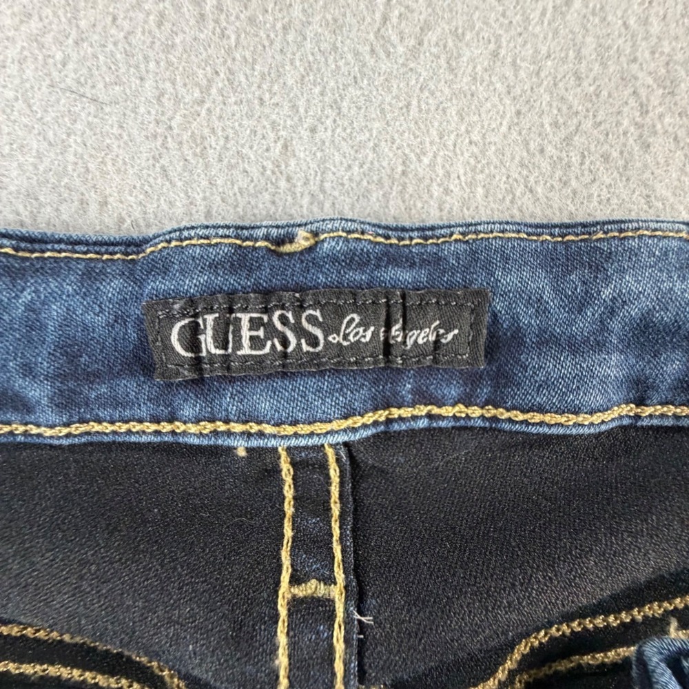 GUESS Los Angeles Men's Jeans 31x28 Blue Slim‎ Skinny Stretch Denim Tapered Y2K - Picture 2 of 16